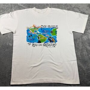 Vtg Princess Cruises New Orleans to Rio de Janeiro Route Map T-Shirt Panama S